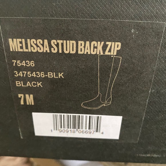 Frye Melissa Black Leather Button Back Zip Boots - Picture 4 of 8